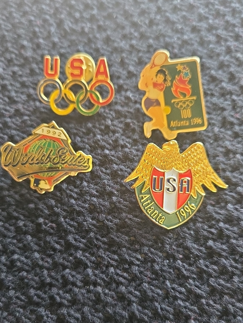 Vintage 1996 Atlanta Olympic & World Series Collectible Pins - USA